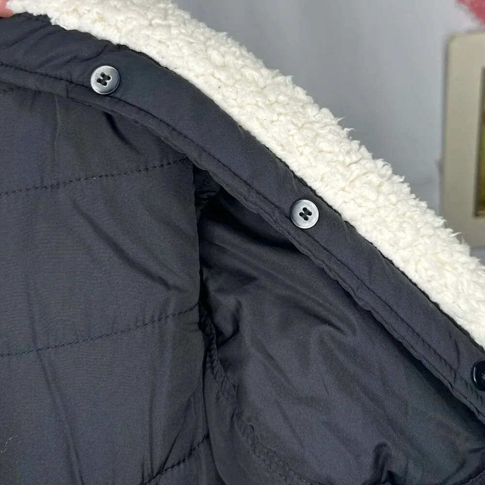 Aeropostale Balck Sherpa Hood Vest Size M - Picture 9 of 9